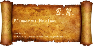 Blumenau Maxima névjegykártya
